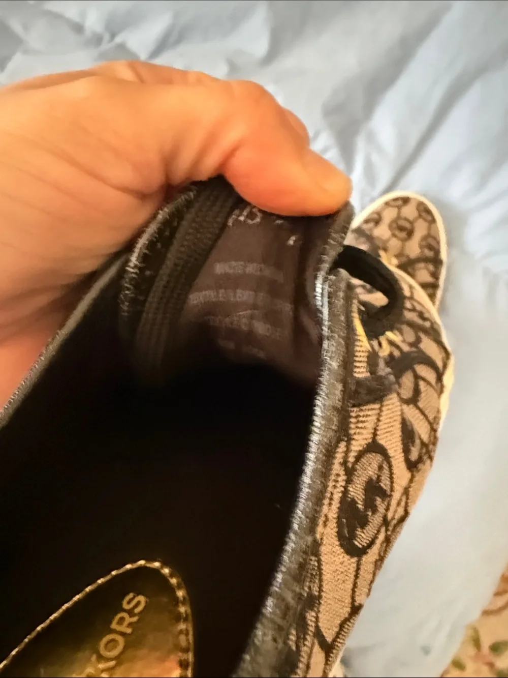 Michael Kors Brown Logo Low-Top Canvas Sneakers with Gold Accents
